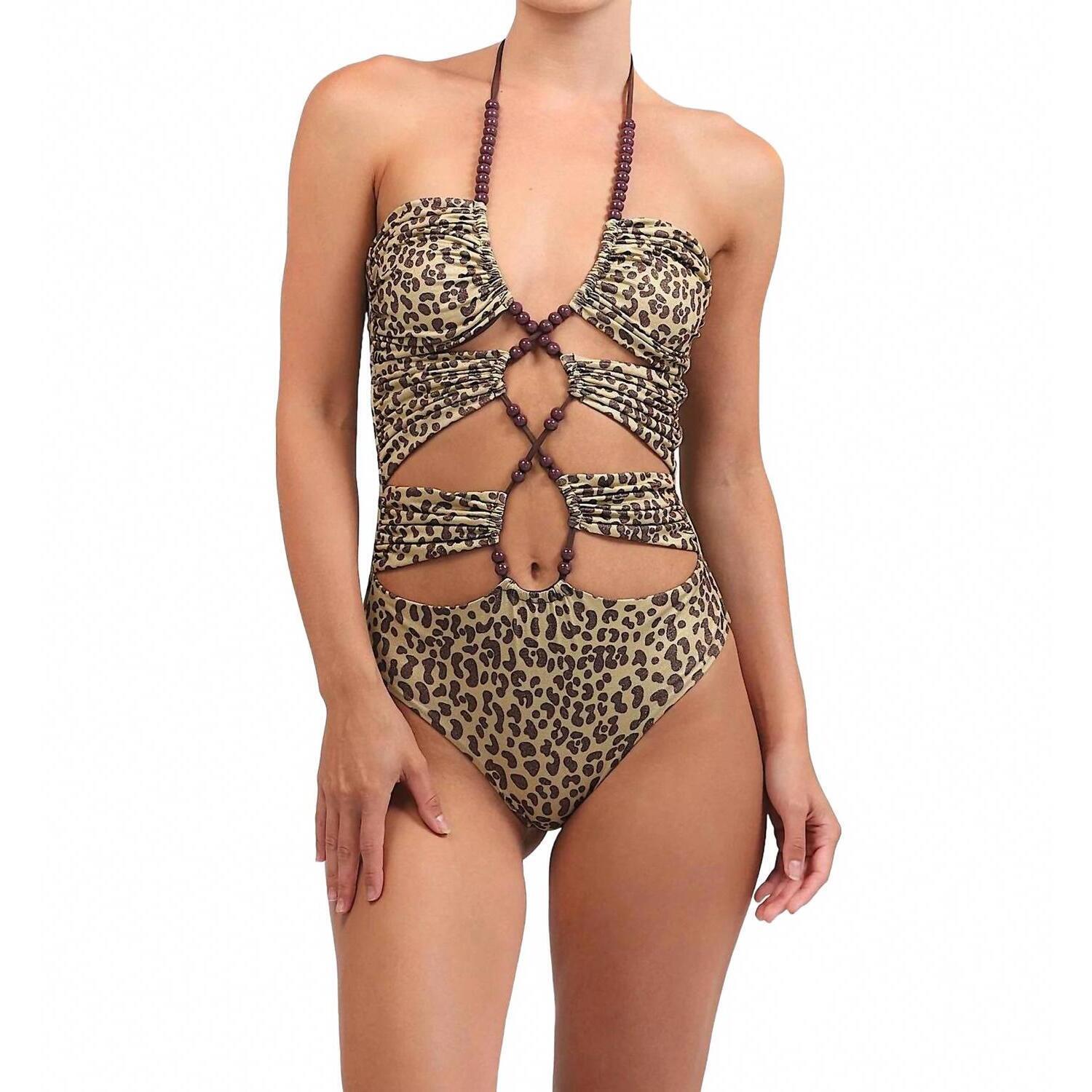 New Sea Salt Hunter Reversible One-Piece Swimsuit In Leopard Print